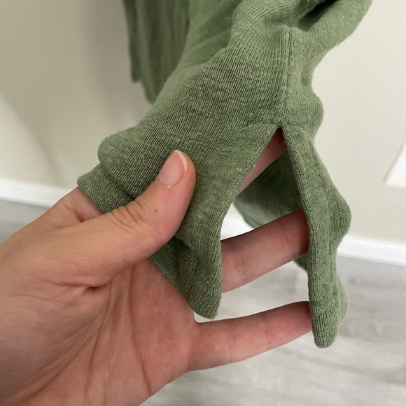 Old Navy Green Olive Tie Side Linen Blend T Shirt Dress Petite Medium - Picture 2 of 7